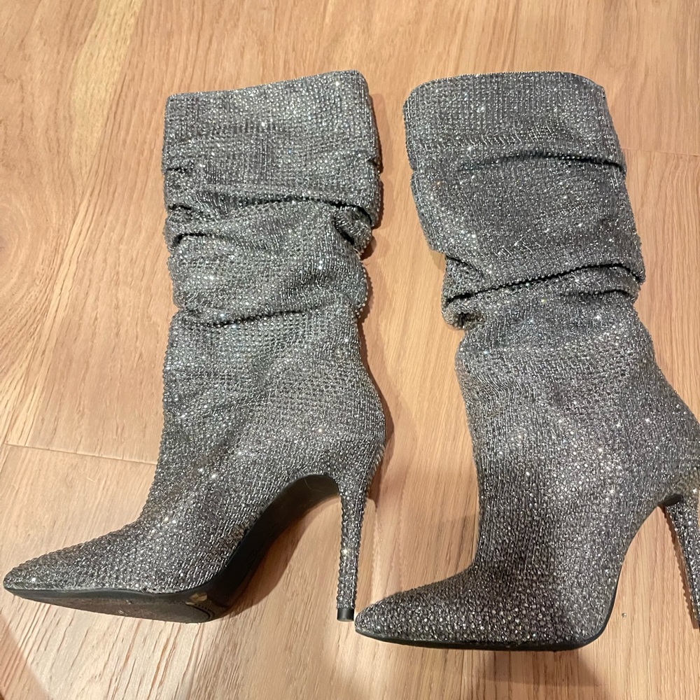 Sparkly silver Boots